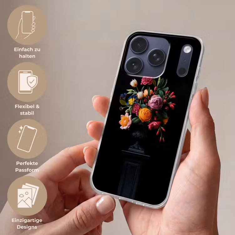 Boeket - Romantisch - Kleurrijk Telefoonhoesje iPhone 17 Pro klein -sfeer3_DE