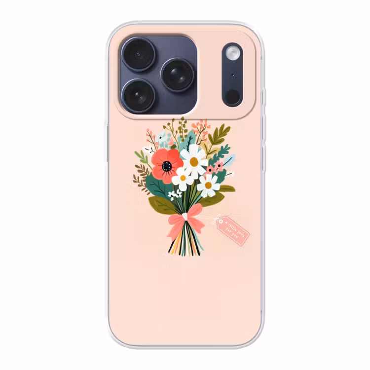Boeket - Strikje - Kaartje - Quote Telefoonhoesje iPhone 17 Pro klein -3d