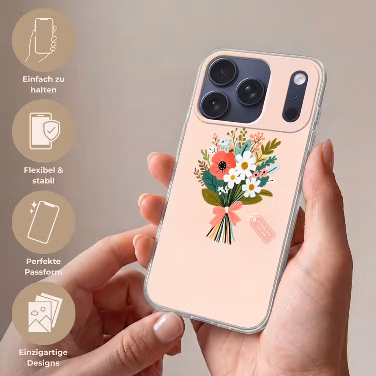 Boeket - Strikje - Kaartje - Quote Telefoonhoesje iPhone 17 Pro klein -sfeer3_DE