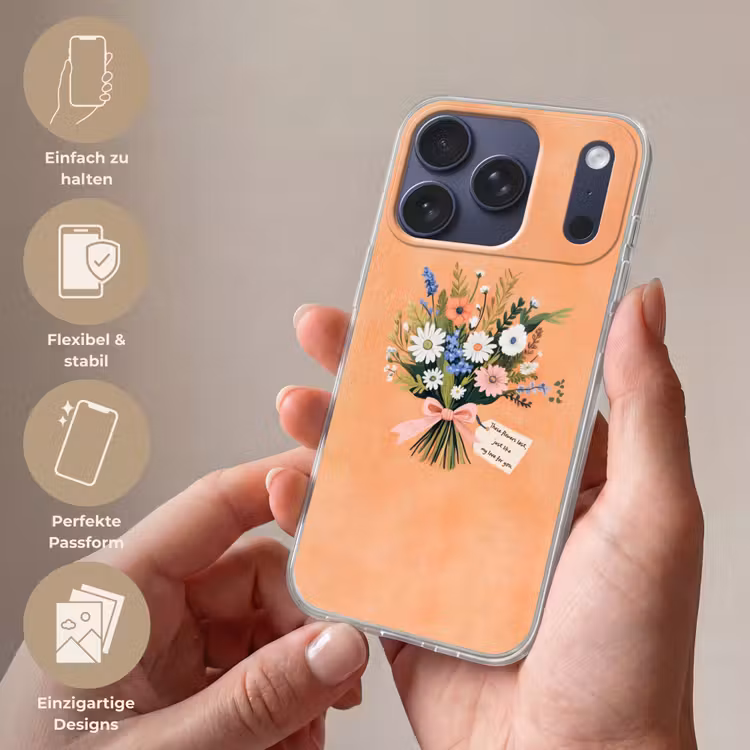 Boeket - Strikje - Quote Telefoonhoesje iPhone 17 Pro klein -sfeer3_DE