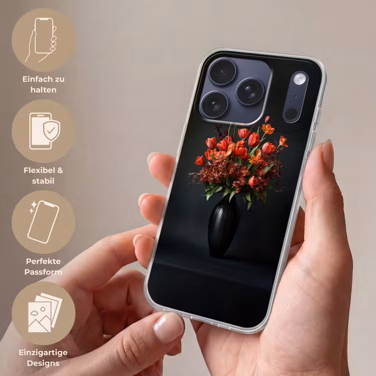 Boeket - Tulpen - Vaas - Rood Telefoonhoesje iPhone 17 Pro klein -sfeer3_DE