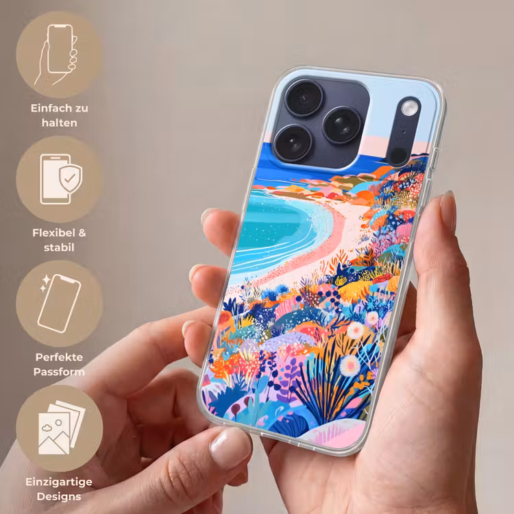 Bloemenweide - Zee - Zomers Telefoonhoesje iPhone 17 Pro klein -sfeer3_DE