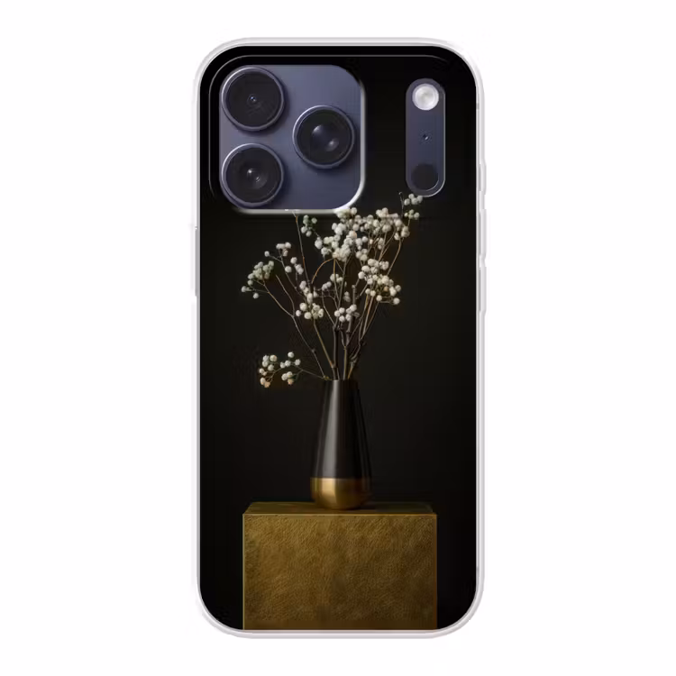 Bloembollen - Wit - Vaas - Minimalistisch Telefoonhoesje iPhone 17 Pro klein -3d