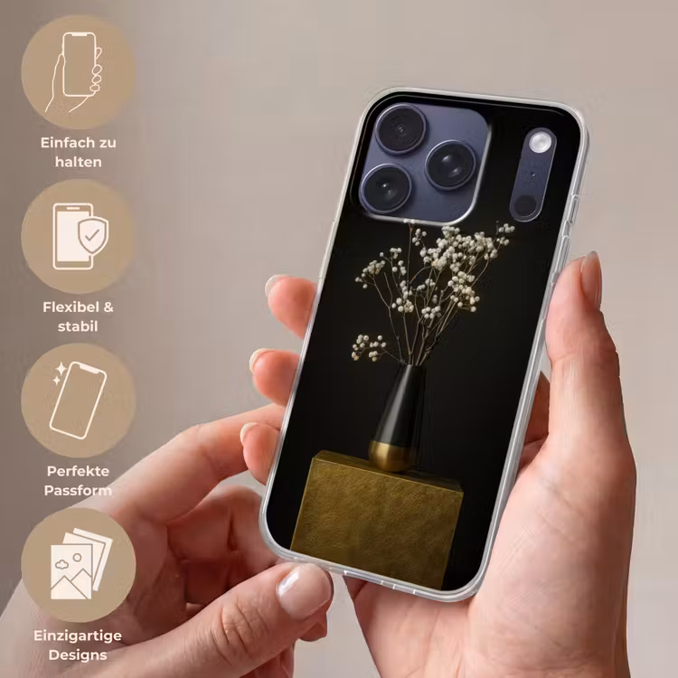 Bloembollen - Wit - Vaas - Minimalistisch Telefoonhoesje iPhone 17 Pro klein -sfeer3_DE