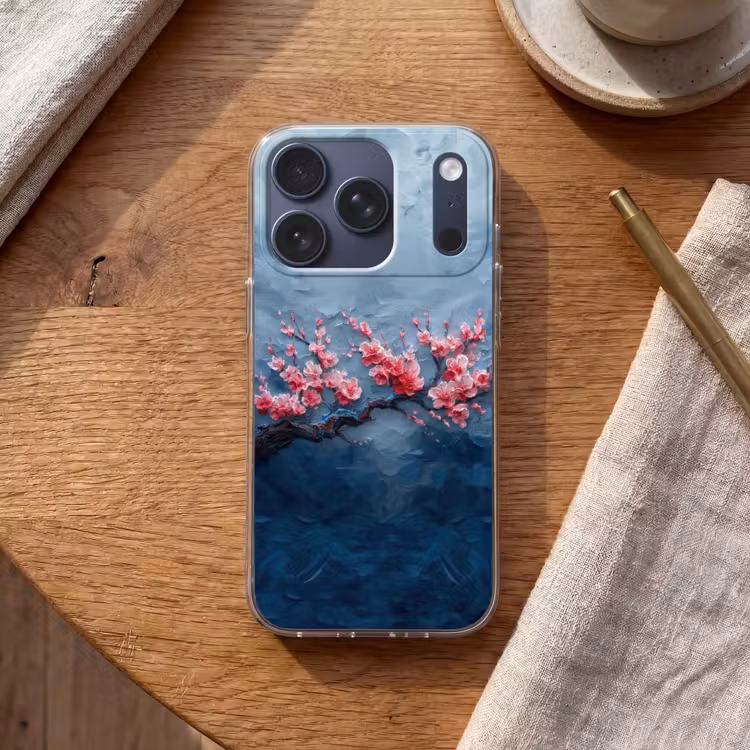 Bloesem - Bloem - Roze - Tak Telefoonhoesje iPhone 17 Pro klein -sfeer1