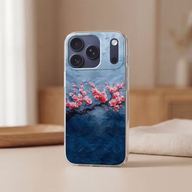 Bloesem - Bloem - Roze - Tak Telefoonhoesje iPhone 17 Pro klein -sfeer2