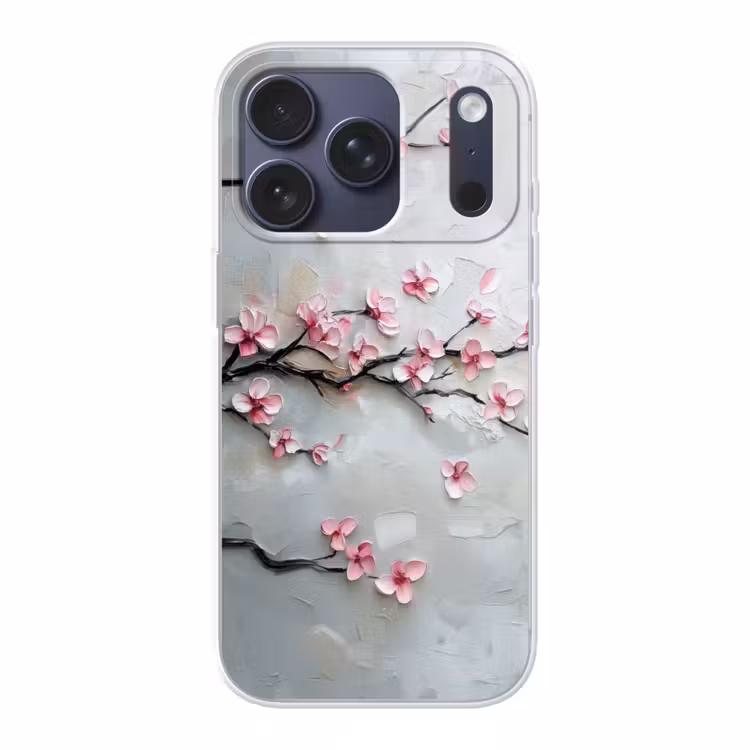 Bloesem - Kunstzinnig - Roze - Sakura Telefoonhoesje iPhone 17 Pro klein -3d
