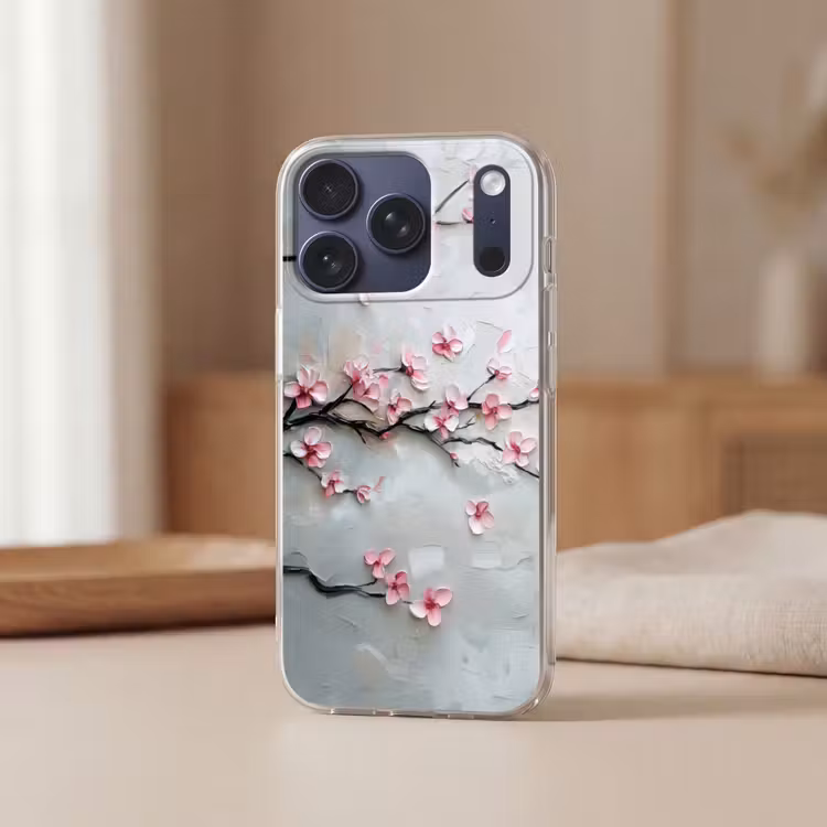 Bloesem - Kunstzinnig - Roze - Sakura Telefoonhoesje iPhone 17 Pro klein -sfeer2