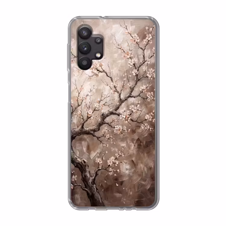 Bloesem - Takken - Schilderij - Beige - Serene Telefoonhoesje Samsung Galaxy A32 5G klein -3d