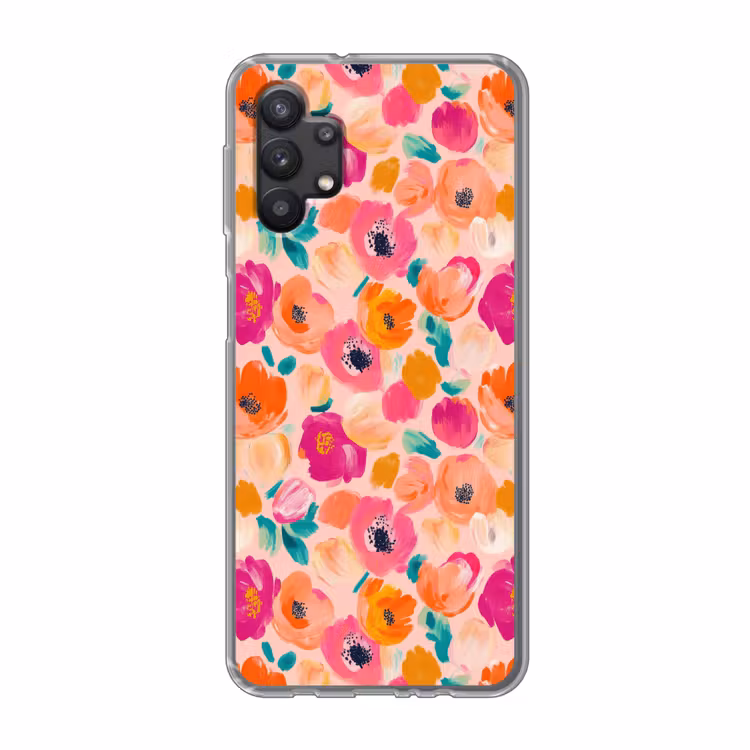 Bloesems - Vrolijk - Kleurrijk Telefoonhoesje Samsung Galaxy A32 5G klein 346 -3d