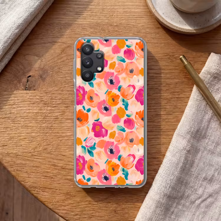 Bloesems - Vrolijk - Kleurrijk Telefoonhoesje Samsung Galaxy A32 5G klein 346 -sfeer1