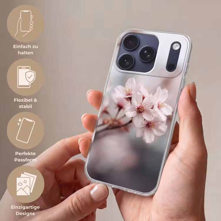 Bloesems - Meeldraden - Geel - Wazig Telefoonhoesje iPhone 17 Pro klein -sfeer3_DE