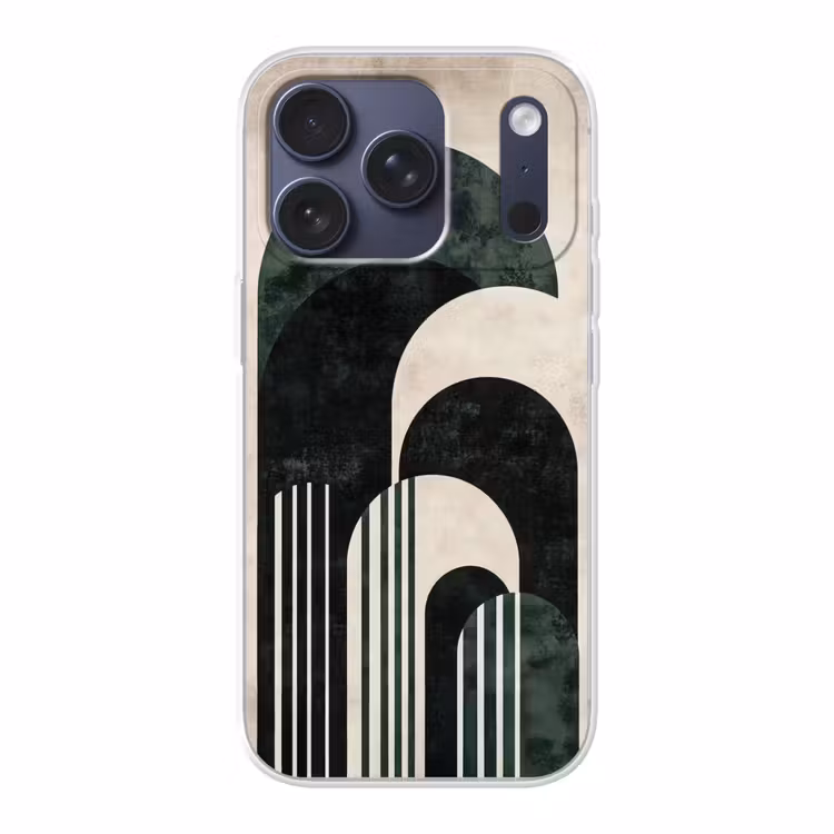 Bogen - Donkergroen - Lijnen Telefoonhoesje iPhone 17 Pro klein -3d