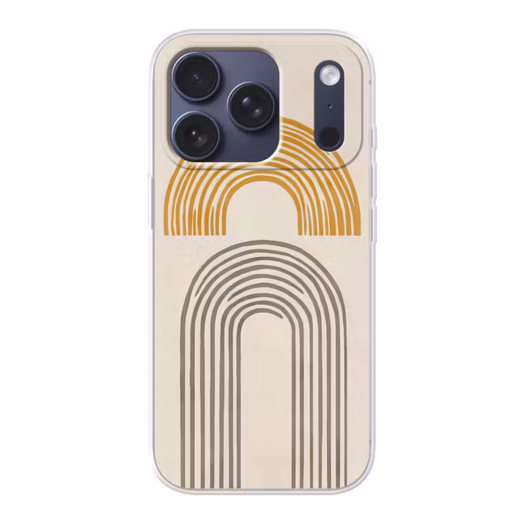 Bogen - Lijnen - Oranje - Minimalistisch Telefoonhoesje iPhone 17 Pro klein -3d