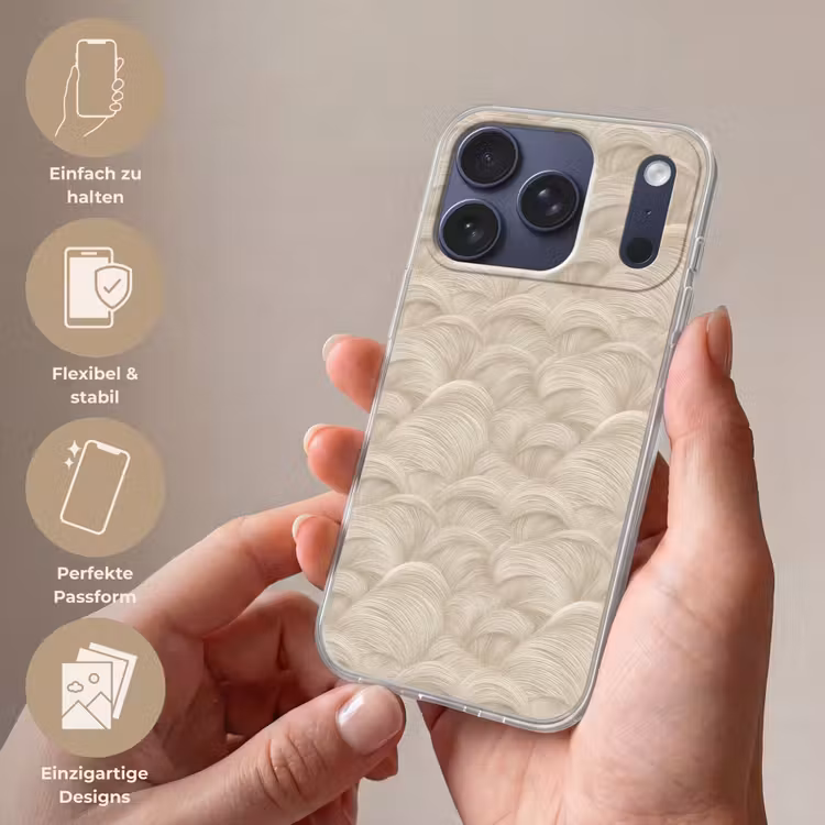 Bogen - Patroon - Beige Telefoonhoesje iPhone 17 Pro klein 878 -sfeer3_DE
