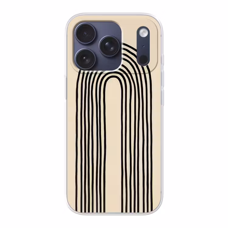 Boogvormen - Zwart - Strak Telefoonhoesje iPhone 17 Pro klein -3d