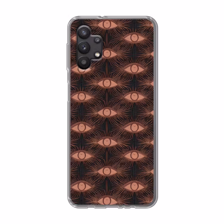 Boheems - Oog - Bruin Telefoonhoesje Samsung Galaxy A32 5G klein 346 -3d