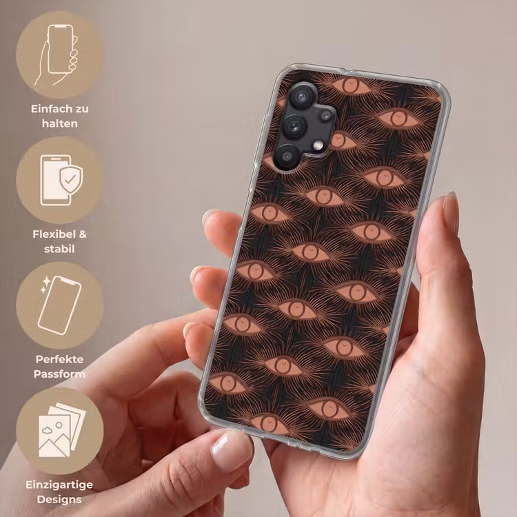 Boheems - Oog - Bruin Telefoonhoesje Samsung Galaxy A32 5G klein 346 -sfeer3_DE