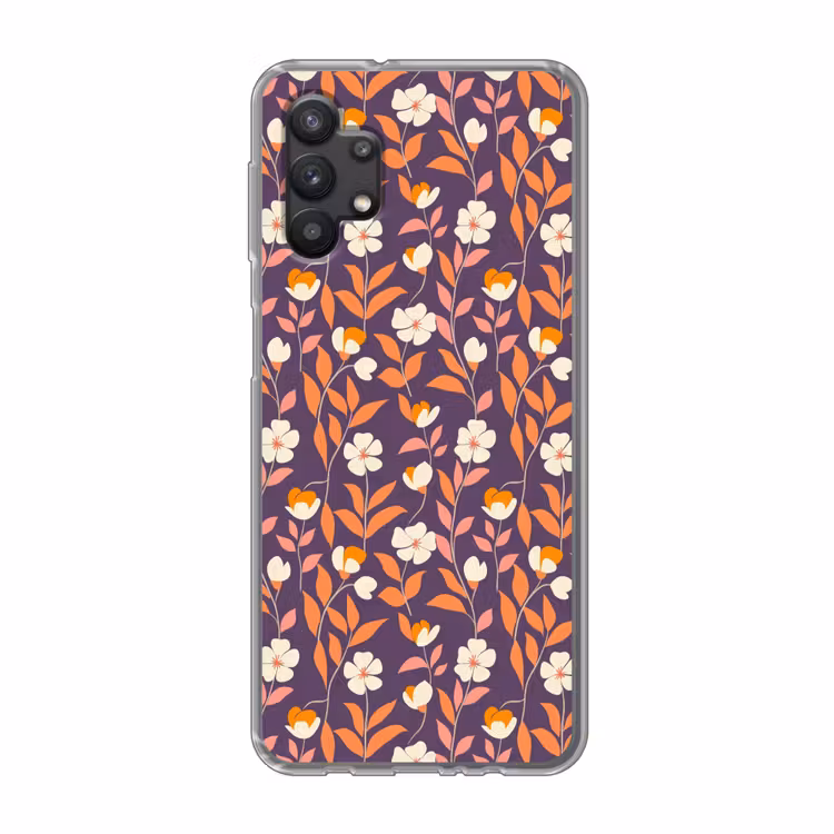 Boho - Vintage - Paars Telefoonhoesje Samsung Galaxy A32 5G klein 346 -3d