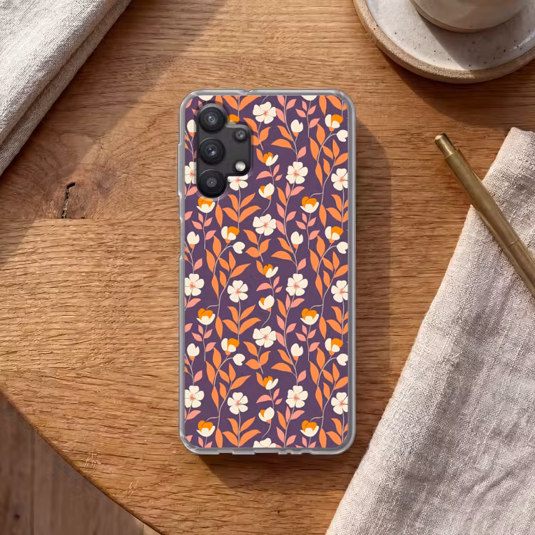 Boho - Vintage - Paars Telefoonhoesje Samsung Galaxy A32 5G klein 346 -sfeer1