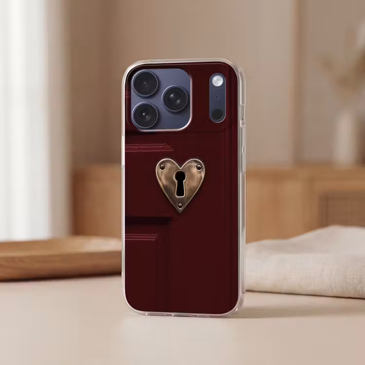 Bordeaux - Sleutelplaat - Hout - Deur Telefoonhoesje iPhone 17 Pro klein -sfeer2