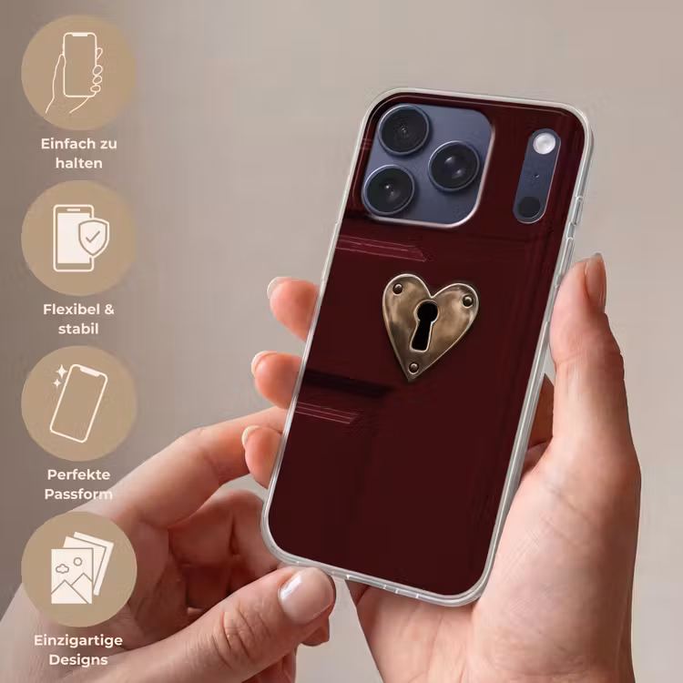 Bordeaux - Sleutelplaat - Hout - Deur Telefoonhoesje iPhone 17 Pro klein -sfeer3_DE