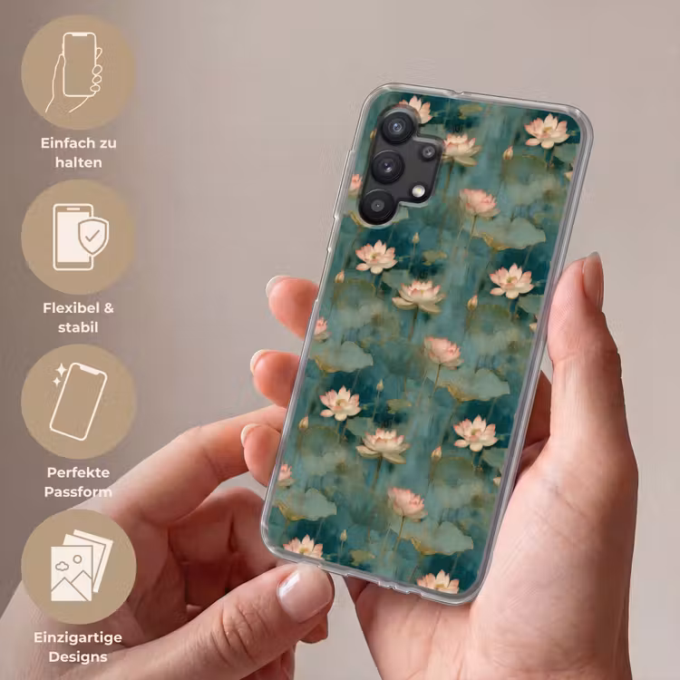Botanisch - Bloemen - Roze Telefoonhoesje Samsung Galaxy A32 5G klein 346 -sfeer3_DE