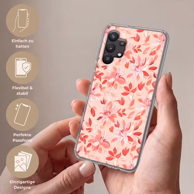 Botanisch - Bloemen - Rood Telefoonhoesje Samsung Galaxy A32 5G klein 346 -sfeer3_DE