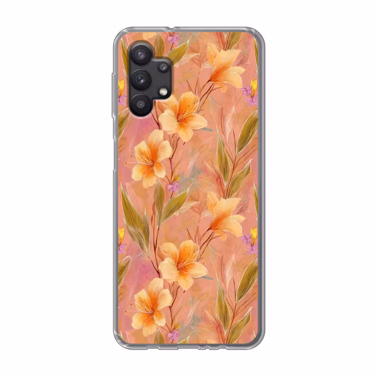 Botanisch - Bloemen - Kleurrijk Telefoonhoesje Samsung Galaxy A32 5G klein 346 -3d