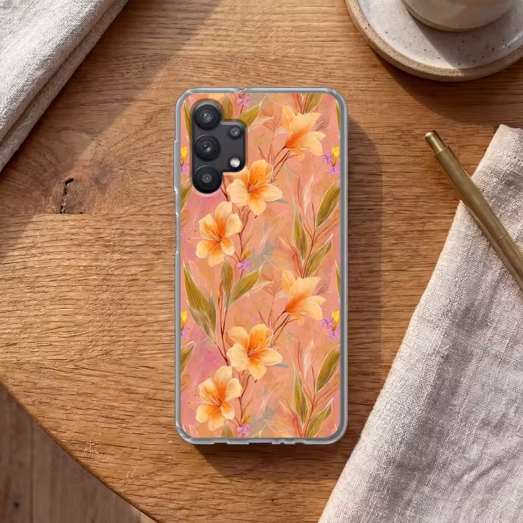 Botanisch - Bloemen - Kleurrijk Telefoonhoesje Samsung Galaxy A32 5G klein 346 -sfeer1