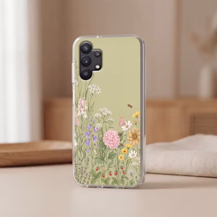 Botanisch - Bloemen - Kleurrijk Telefoonhoesje Samsung Galaxy A32 5G klein -sfeer2