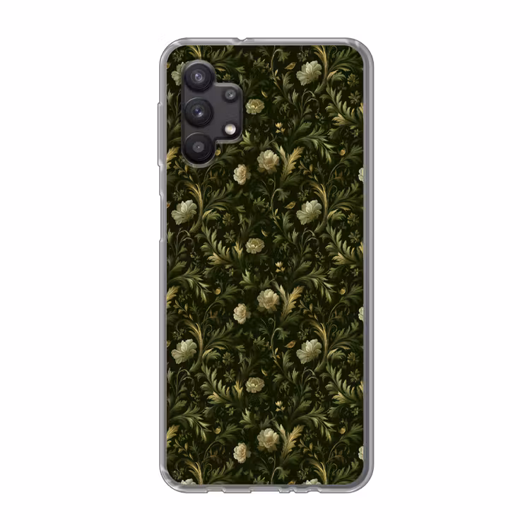 Botanisch - Naadloos - Bloemen Telefoonhoesje Samsung Galaxy A32 5G klein 346 -3d