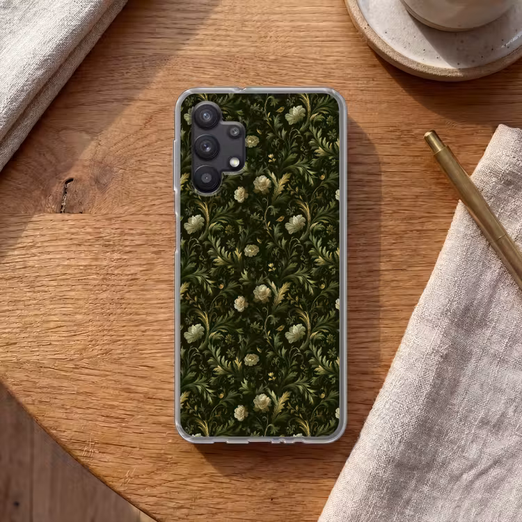 Botanisch - Naadloos - Bloemen Telefoonhoesje Samsung Galaxy A32 5G klein 346 -sfeer1