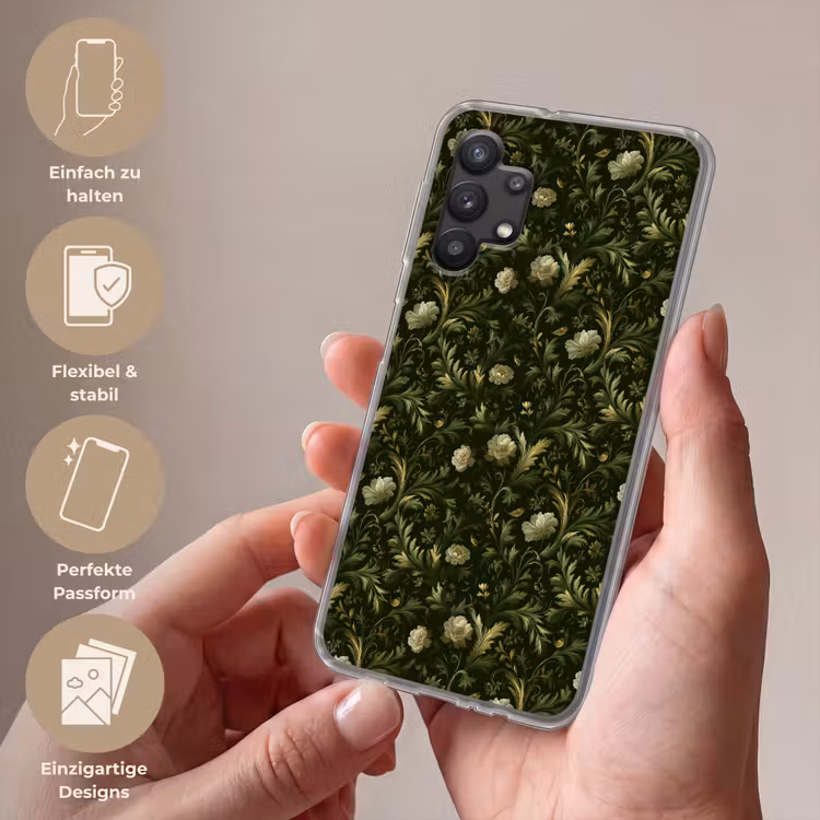 Botanisch - Naadloos - Bloemen Telefoonhoesje Samsung Galaxy A32 5G klein 346 -sfeer3_DE