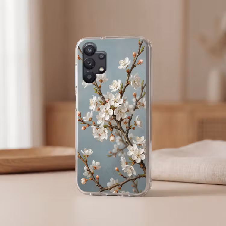 Botanisch - Stilleven - Blauw Telefoonhoesje Samsung Galaxy A32 5G klein -sfeer2