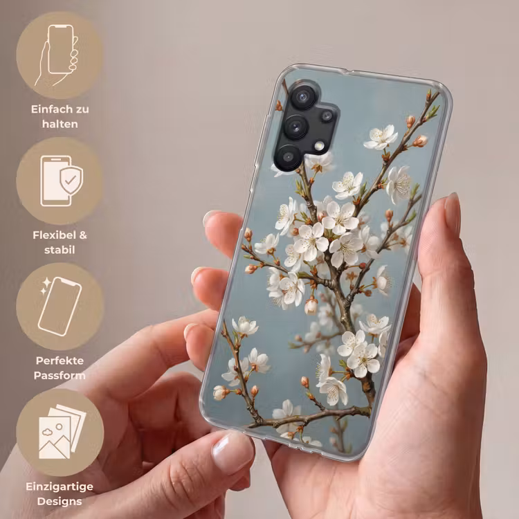 Botanisch - Stilleven - Blauw Telefoonhoesje Samsung Galaxy A32 5G klein -sfeer3_DE