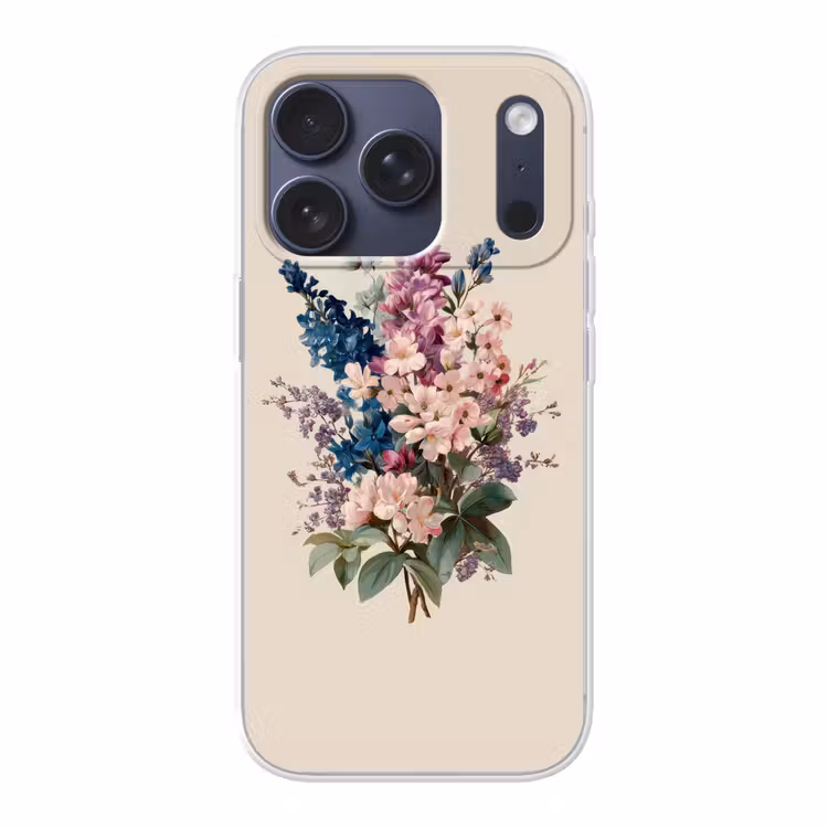 Boeket - Beige - Harmonieus - Subtiel Telefoonhoesje iPhone 17 Pro klein -3d