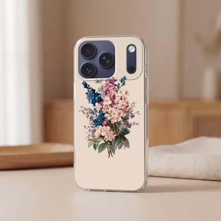 Boeket - Beige - Harmonieus - Subtiel Telefoonhoesje iPhone 17 Pro klein -sfeer2