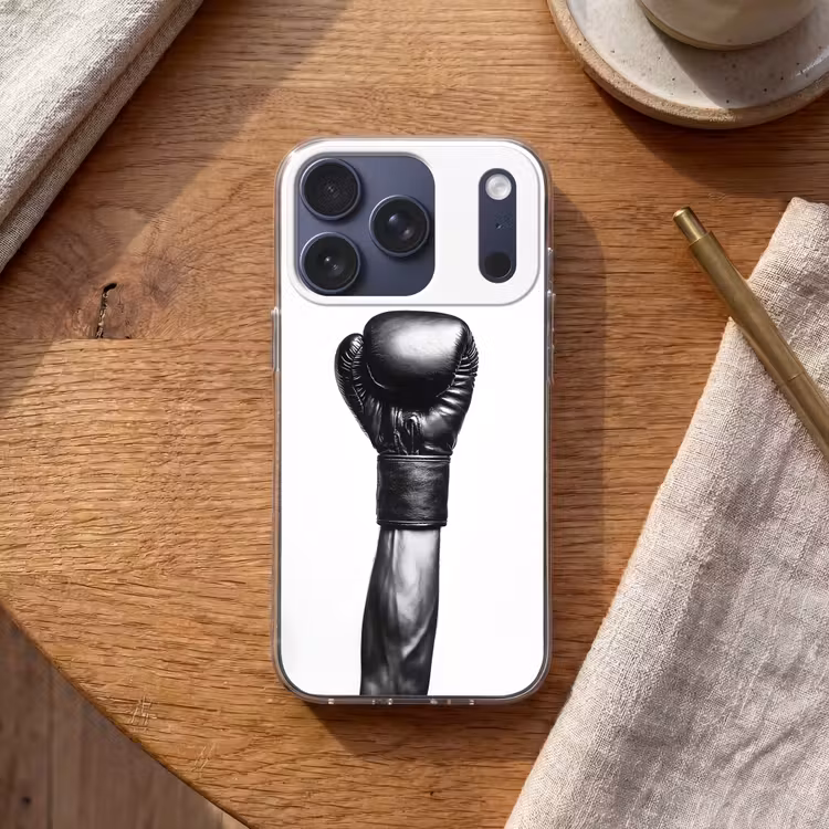 Bokshandschoen - Zwart - Hand Telefoonhoesje iPhone 17 Pro klein -sfeer1