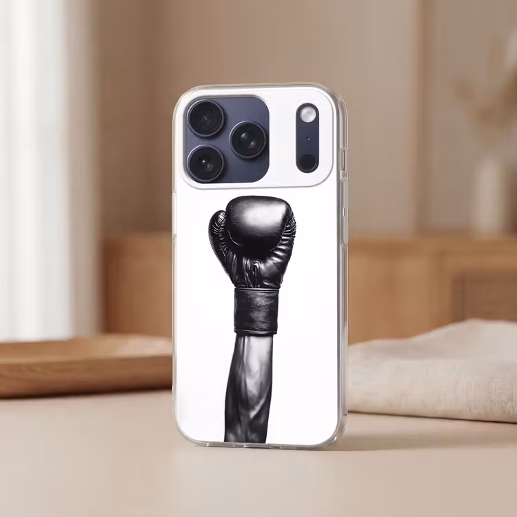 Bokshandschoen - Zwart - Hand Telefoonhoesje iPhone 17 Pro klein -sfeer2