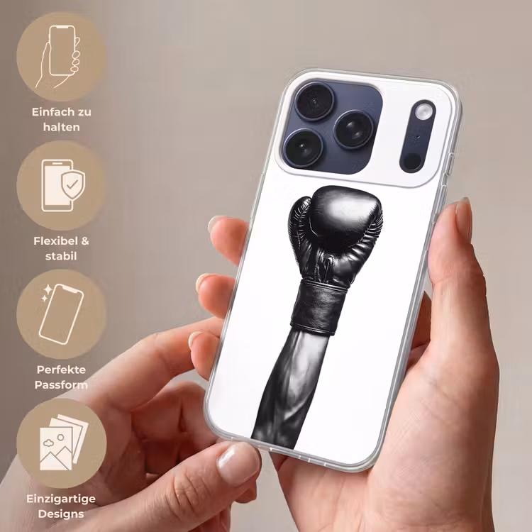 Bokshandschoen - Zwart - Hand Telefoonhoesje iPhone 17 Pro klein -sfeer3_DE