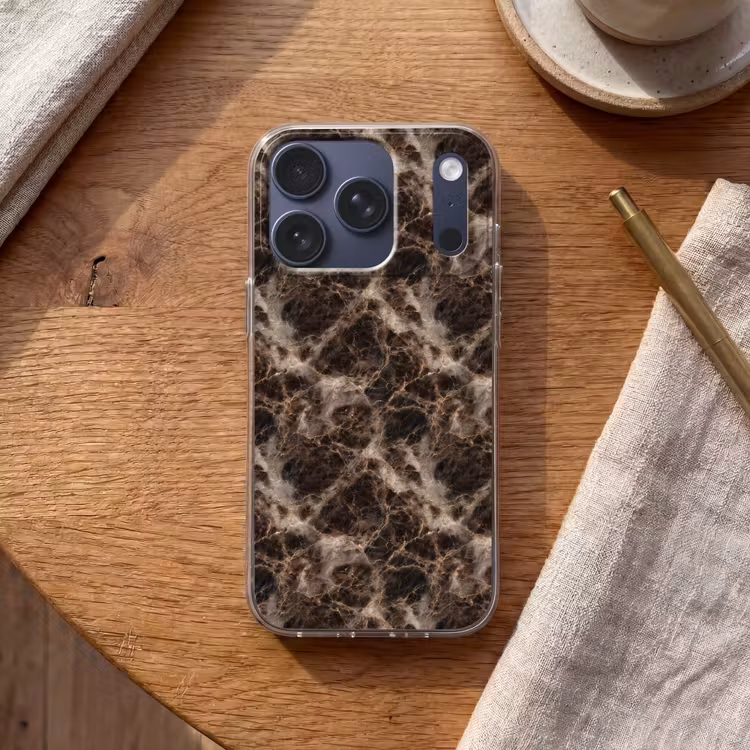 Bruin - Goud - Marmer Telefoonhoesje iPhone 17 Pro klein 878 -sfeer1