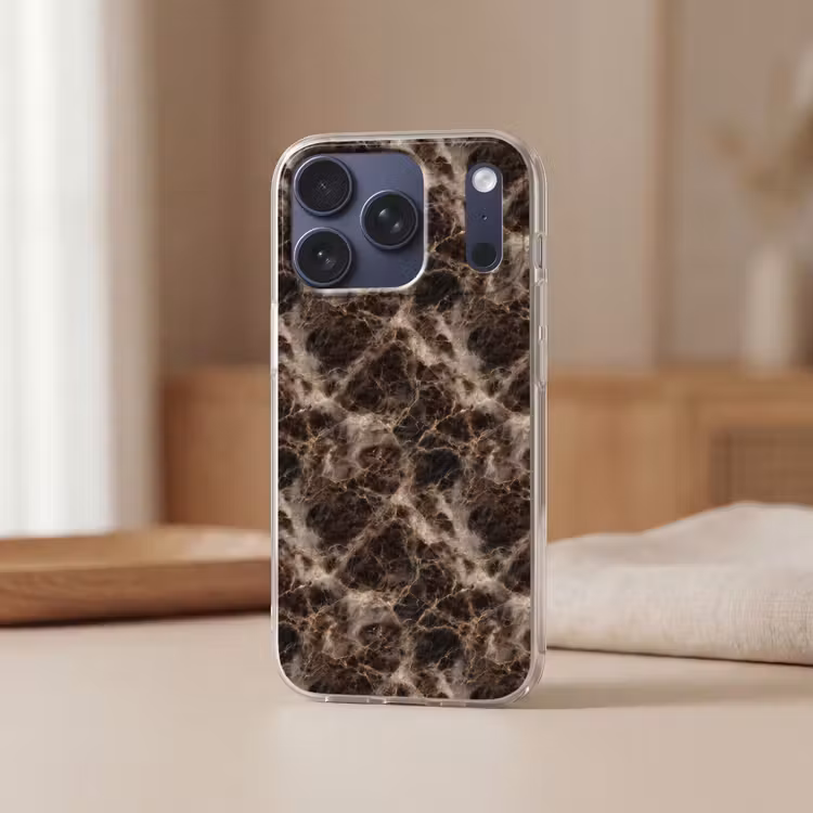 Bruin - Goud - Marmer Telefoonhoesje iPhone 17 Pro klein 878 -sfeer2