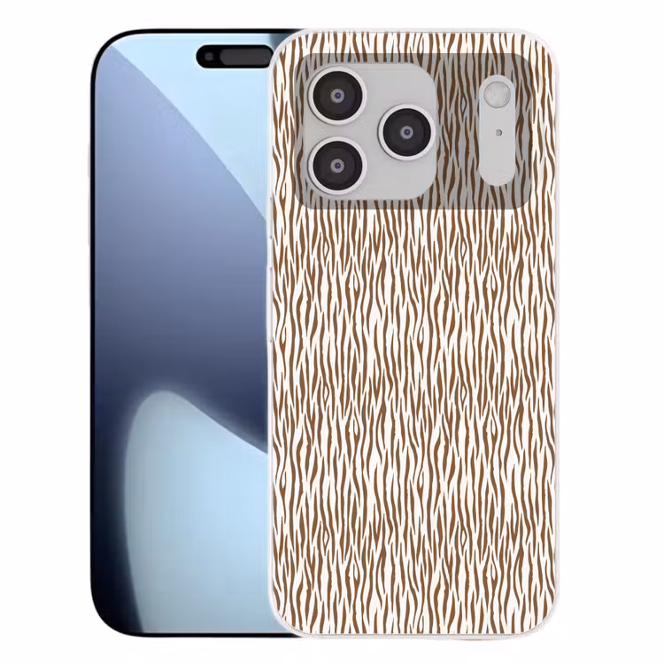 Bruin - Patroon - Zebra Telefoonhoesje iPhone 17 Pro klein 878 -3d