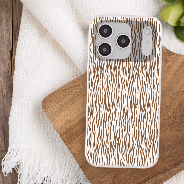Bruin - Patroon - Zebra Telefoonhoesje iPhone 17 Pro klein 878 -sfeer1