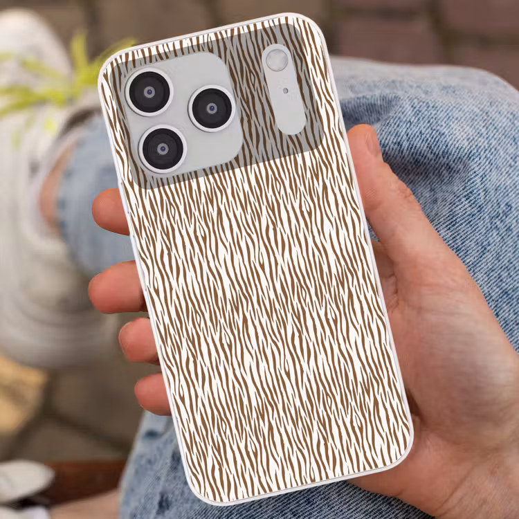 Bruin - Patroon - Zebra Telefoonhoesje iPhone 17 Pro klein 878 -sfeer2