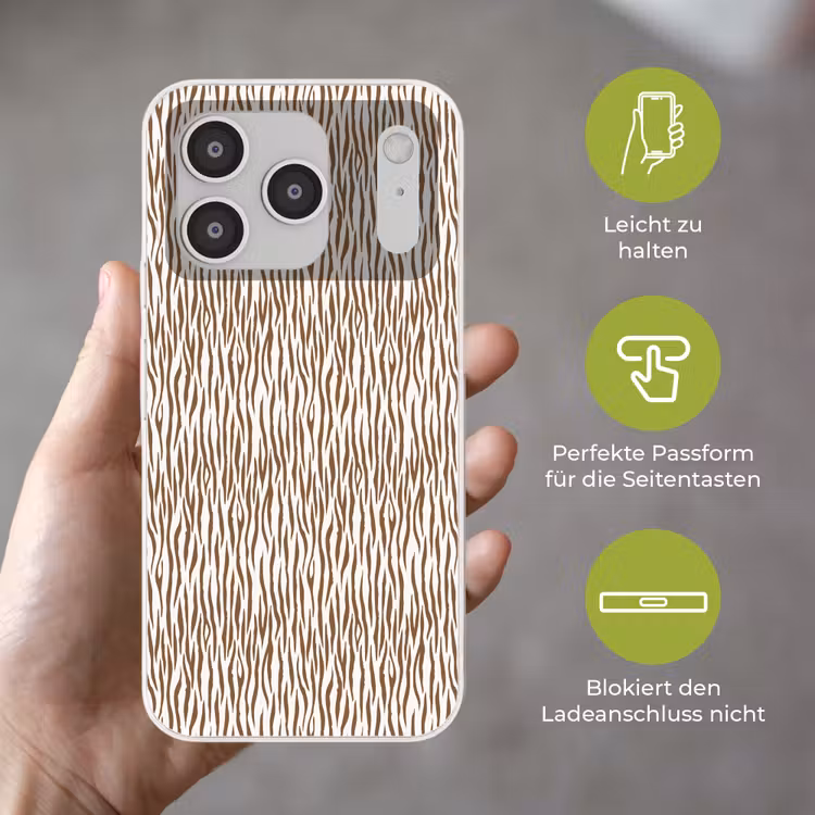 Bruin - Patroon - Zebra Telefoonhoesje iPhone 17 Pro klein 878 -sfeer3_DE