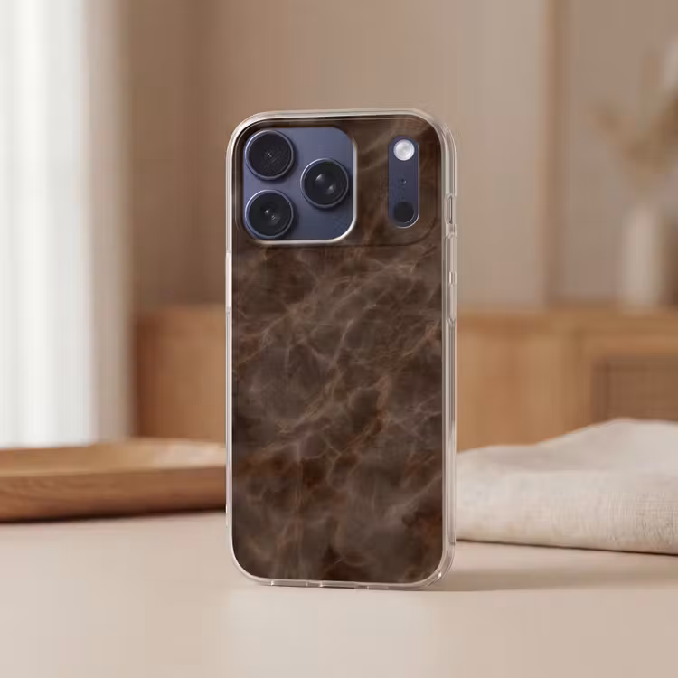 Bruin marmer - Organisch - Natuursteen Telefoonhoesje iPhone 17 Pro klein -sfeer2