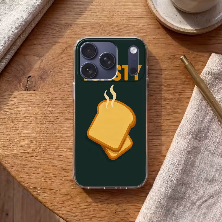 Brood - Tosti - Groen - Minimalistisch Telefoonhoesje iPhone 17 Pro klein -sfeer1
