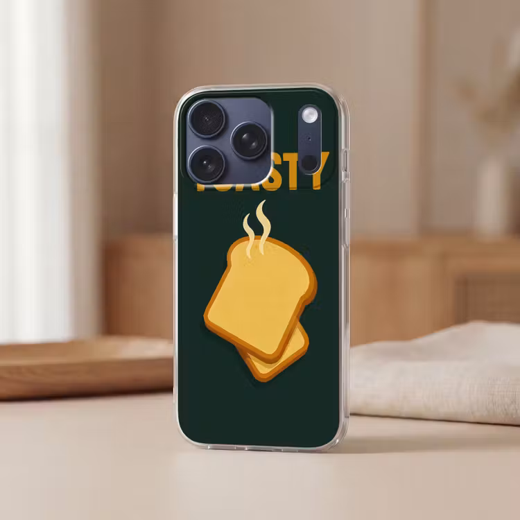 Brood - Tosti - Groen - Minimalistisch Telefoonhoesje iPhone 17 Pro klein -sfeer2